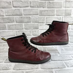 Dr. Martens Leyton 7 Eyelets Women's Size 9 Oxblood Red Leather Ankle Boots